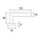 Poignée sur rosace Sydney L90°L&L Home+ inox brossé